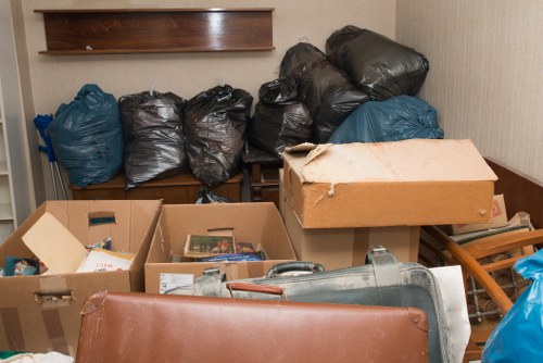 Business professionals planning skip hire for waste management